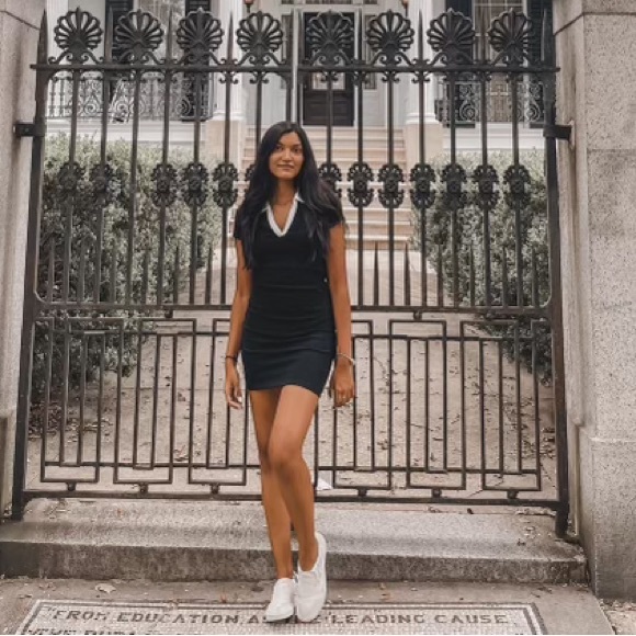 H&M Dresses & Skirts - Black mini dress with white collar from H&M